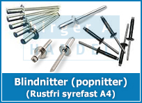 Blindnitter Popnitter - rustfri syrefast A4 - lukket rustfri A2 - Ral 9005 sort